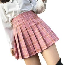 Load image into Gallery viewer, Women Skirt Preppy Style High Waist Chic Stitching Skirts Summer Student Pleated Skirt Women Cute Sweet Girls Dance Skirt